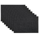 Placemats SHACOS Woven Vinyl, conjunto de 8 para mesa de jantar, preto