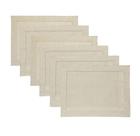 Placemats Solino Home Classic Hemstitch, conjunto de 6 peças de linho 35x48cm