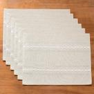 Placemats Wracra, algodão e linho, conjunto de 6 peças rústicas com ponto de bainha marfim