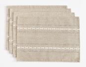 Placemats Wracra Rustic Linen 35 cm x 48 cm Conjunto de 4 pés