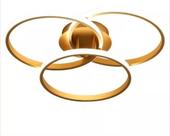 Plafon 3 Anéis Selene Dourado 45 Watts 3 em 1 Bivolt Ø500x100mm Nitrolux Plafon 3 Anéis Selene Dourado 45 Watts 3 em 1 Bivolt Ø500x100mm Nitrolux