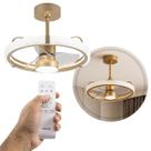 Plafon Air Luxxi LED Multicor C/ Ventilador 80W + Controle Opus St2915 - Dourado