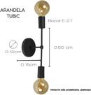 Plafon Arandela Sputnik Tubic Sala Banheiro Quarto Metal Vintage Estrutura Aluminio