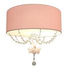Plafon Bailarina Rosa 30x15 Com Cristal 2 Em 1