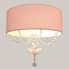 Plafon Bailarina Rosa 40x15 Com Cristal 2 Em 1