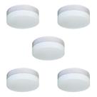 Plafon Belle Redondo 29cm Vidro Leitoso 3 Lamp. E-27 Max 60w Base Branco 05 Unidades
