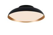 Plafon bowl preto / dourado 1xled 18w