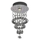 Plafon Cascade Cromado com Cristais Âmbar 1GU10 50cm JL004A Bella