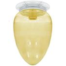 Plafon Colonial Aluminio Branco Com Globo Pera Ambar