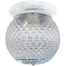 Plafon Colonial Aluminio Branco Globo Bico de Jaca Transpar