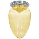 Plafon Colonial Aluminio Natural Com Globo Pera Ambar