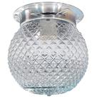Plafon Colonial Aluminio Natural Globo Bico de Jaca Transpar