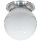 Plafon Colonial Aluminio Natural Globo Leitoso 10x15 Retrô