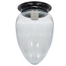 Plafon Colonial Aluminio Preto Com Globo Pera Transpar