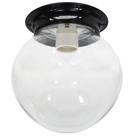 Plafon Colonial Aluminio Preto Globo Incolor 10x20 Retrô