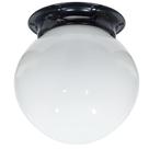 Plafon Colonial Chapa Preto Globo Leitoso 10x20 Retrô