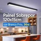 Plafon Cozinha Sobrepor Led Moderno 120x15 Cm 36w Preto Plafon Cozinha Sobrepor Led Moderno 120x15 Cm 36w Preto