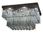 Plafon Cristal Retangular 60cm 8E14 Led 6500K Bivolt