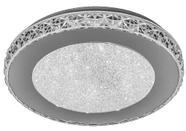 Plafon Cristal Transparente Espelhado 28cm Led 12W 6000K