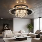 Plafon Cronos Led Sobrepor Redondo Cristal Legítimo Luxo Sala Quarto Corredor 40cm Bivolt