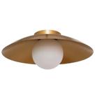 Plafon Cuia 21x50CM Metal Vidro Dourado 1xG9 Bella Iluminação