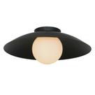 Plafon Cuia Preto (D)50cm Vidro Opalino CUI1PS01PT050