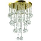 Plafon De Cristal Legitimo Classic Round Long 32 Dourado