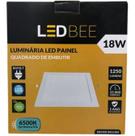 Plafon De Embutir Quadrado 18w 6500k Luz Branca Ledbee