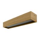 Plafon de Madeira 64x13cm com 2 Bocais Cor Freijó Luminária de teto