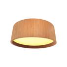 Plafon de Madeira Redondo 25cm com 2 Bocais E27 Cor Freijó Luminária de teto