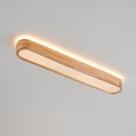 Plafon de Sobrepor Oval Estilo Madeira 95cm Led 35W 3 em 1 Bivolt 16130-PL
