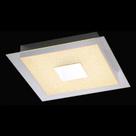 Plafon de Sobrepor Quadrado Vidro Transparente 28cm Led 12W 3000K