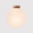 Plafon De Sobrepor Vidro Metal Madeira 30cm Ball