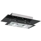 Plafon de Vidro para 02 Lâmpadas - Cor Preto Plafon de Vidro para 02 Lâmpadas - Cor Preto