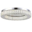 Plafon diamond redondo metal cromado e cristal transparente ø42cm 24w 3000k bivolt sky 3063cr skylight