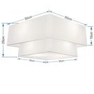 Plafon Duplo Quadrado Md-3022 Cúpula em Tecido 25/50x35cm Branco - Bivolt