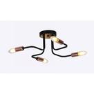 Plafon Electra 50x13 Preto C/rose (p/ 4 Lamp E27) Adn 1544