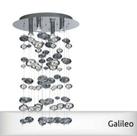 Plafon Galileo 4 Lamp. Gu10 Bola Vidro Transparente/cromada