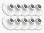 Plafon Kit 10 Luminárias Lâmpada Redondo Bocal Bivolt Preto e Branco Teto E27 110 , 220V