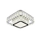Plafon led cristal quadrado 30x30x13cm 30w 3k/4k/6k 2400lm cromado bivolt