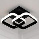 Plafon LED Quadrado Duplo Preto Moderno de Teto para Sala e Quarto LUMIVILLE