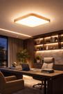 Plafon LED Quadrado Moderno cor Madeira 30W Sofisticado
