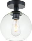 Plafon Living District Baxter 1 Luz Metal Preto