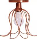 Plafon Luminária de Teto Tulipa Aramado Lustre Redondo Aramado Sobrepor Moderno 127V e 220V Rose Gold