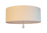 Plafon/ Luminária Em Tecido Com Cristal 40x15 Lili Cru Plafon/ Luminária Em Tecido Com Cristal 40x15 Lili Cru