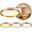 Plafon Luminária Teto LED Class Redonda Dourada Gold 30W 3 Cores 2500lm 39cm Bivolt Disoma