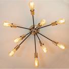Plafon Lustre Atom Sputnik Preto com Cobre 80cm para 9 Lâmpadas E27 St698 Plafon Lustre Atom Sputnik Preto com Cobre 80cm para 9 Lâmpadas E27 St698