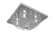 Plafon Lustre de Cristal Legitimo Quadrado 30cm Sala Quarto Corredor Living Loft