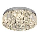 Plafon Maju Cromado Redondo Com Cristal Transparente Para 9 Lâmpadas G8 Eletrorastro