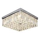 Plafon Maju Quadrado Cromado Com Cristal Transparente Para 9 Lâmpadas G9 Eletrorastro